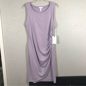 Leith NWT Lavender Faux Wrap Cotton Knit Dress